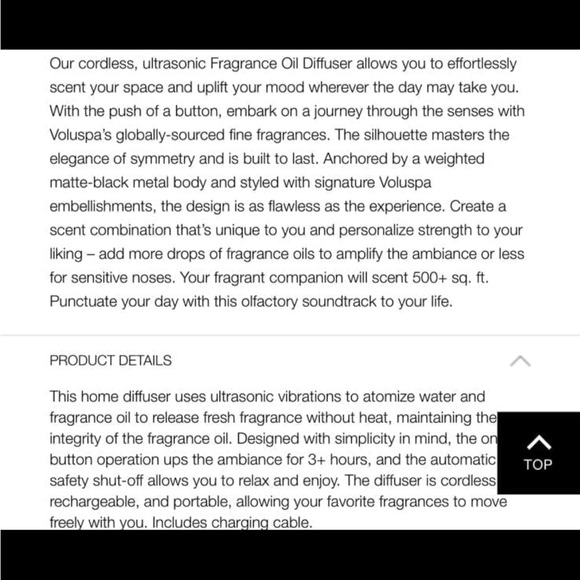 Voluspa NEW FRAGRANCE OIL DIFFUSER DEVICE BLACK - Picture 4 of 4